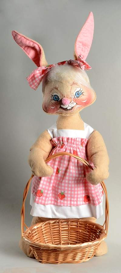 Analee Easter Dolls Country Girl Bunny With Basket - No Box by Annalee-1