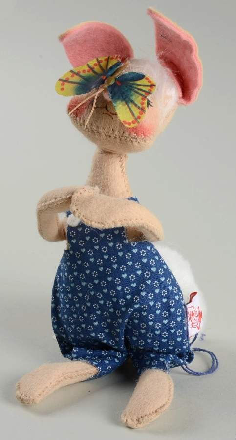 Analee Easter Dolls Country Boy Bunny W/Butterfly - No Box by Annalee-1