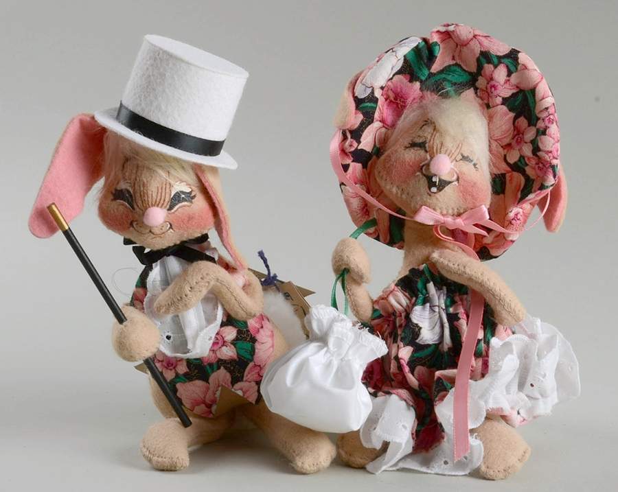 Analee Easter Dolls Ep Couple Purse Walking Stick - No Box by Annalee-1