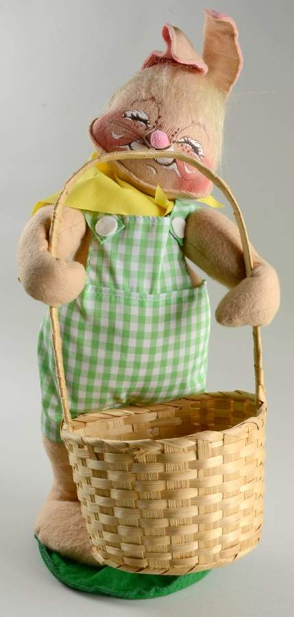 Analee Easter Dolls Country Boy Bunny With Basket - No Box by Annalee-1