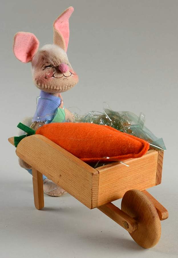 Analee Easter Dolls Country Bunny With Wheelbarrow - No Box by Annalee-1