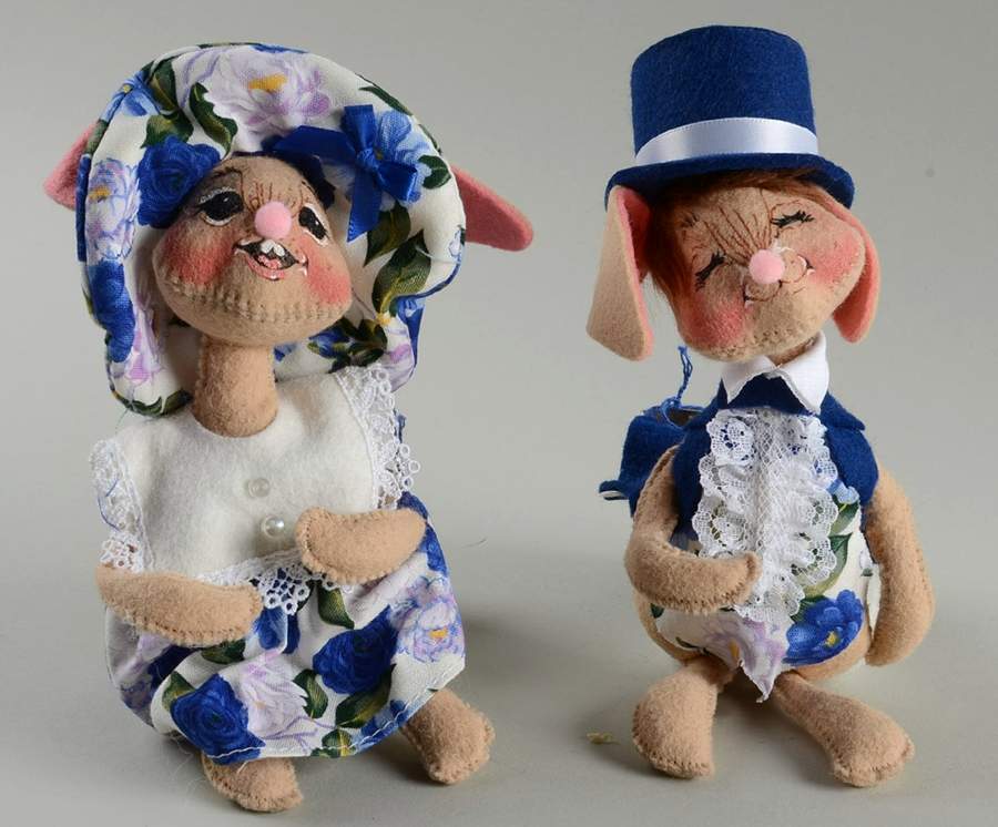Analee Easter Dolls Ep Couple Purse Walking Stick - No Box by Annalee-1