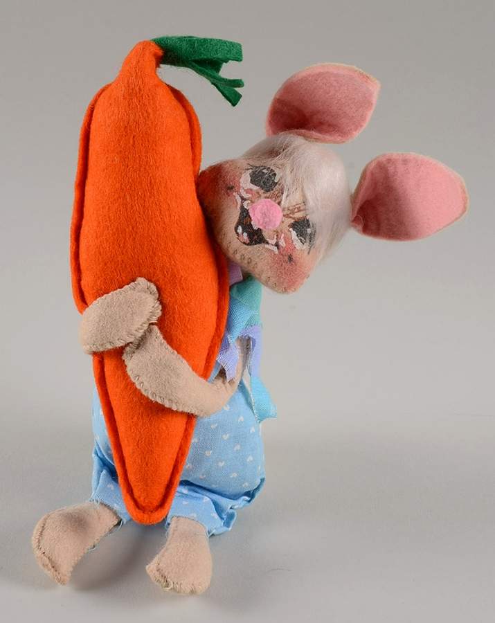 Analee Easter Dolls 1985 Country Boy Bunny W/Carrot - No Box by Annalee-1