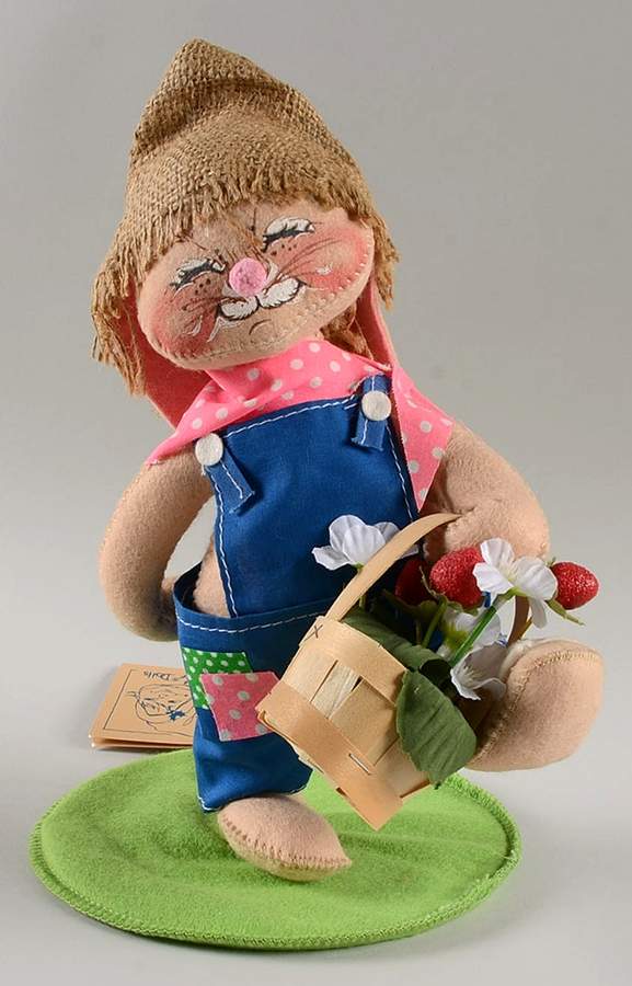 Analee Easter Dolls Country Boy Bunny W/Basket  - No Box by Annalee-1
