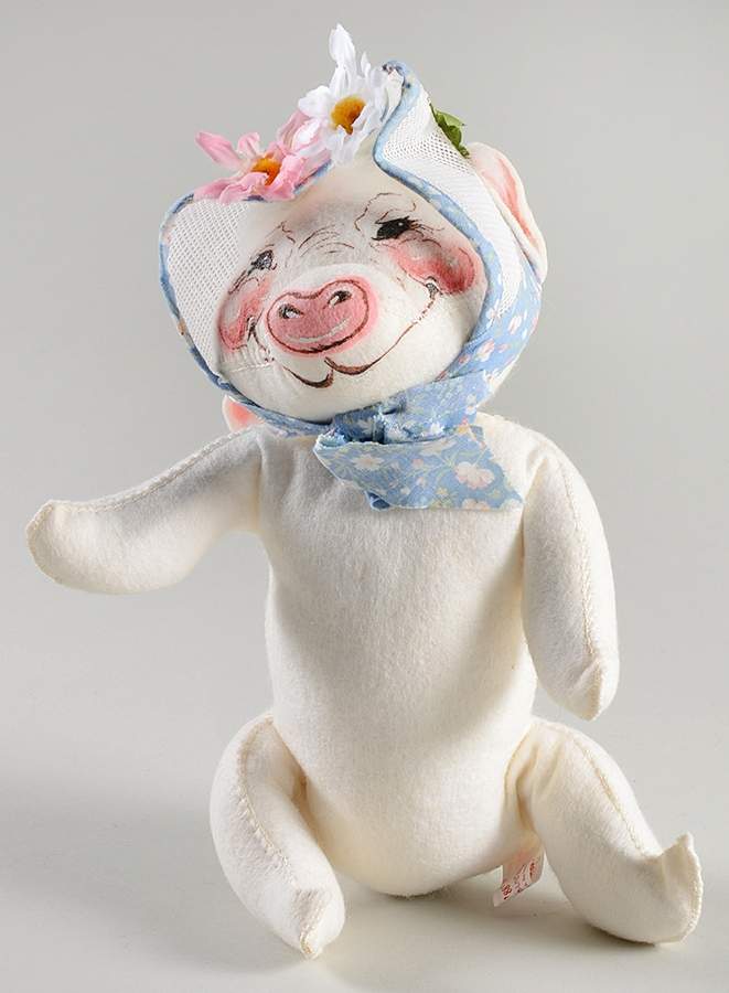 Analee Easter Dolls 1988 Easter Parade Girl Pig - No Box by Annalee-1
