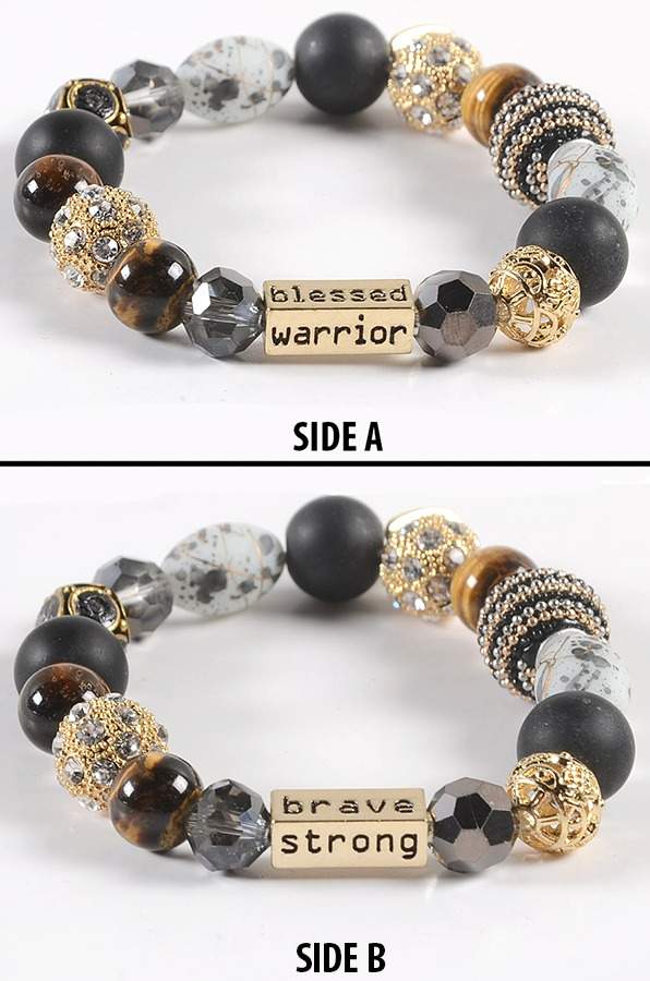 Warrior Jewelry Warrior Bracelet-Beaded Stretch - With Box by Alexa's Angels-1