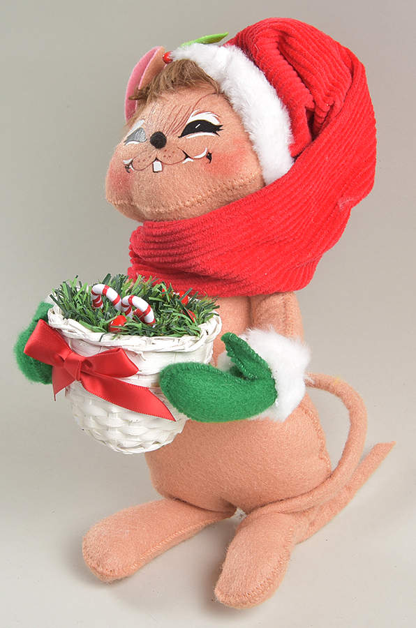 Christmas Mice Corduroy Greenery Mouse - No Box by Annalee-1