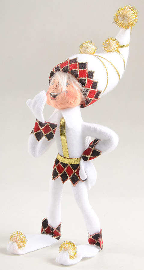 Annalee Christmas Doll White Harlequin Elf - No Box by Annalee-1