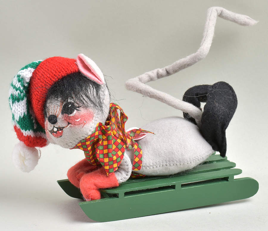 Christmas Mice Sledding Mouse - No Box by Annalee-1