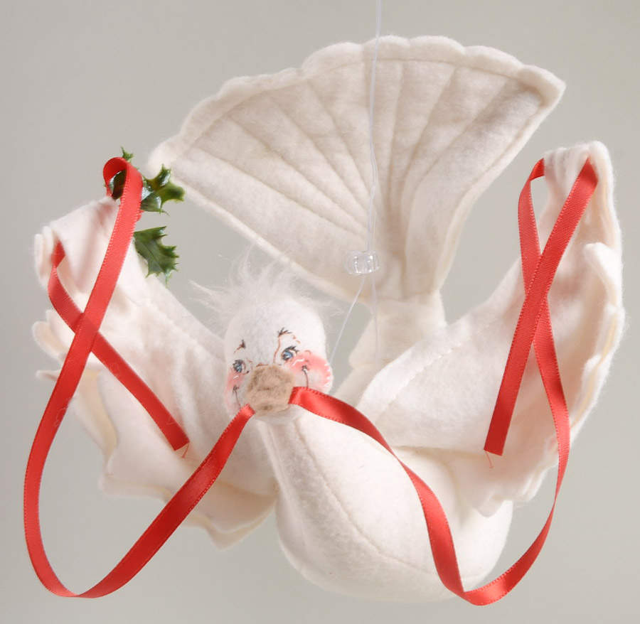 Annalee Christmas Doll Christmas Dove Mobile-Red Ribbon - No Box by Annalee-1