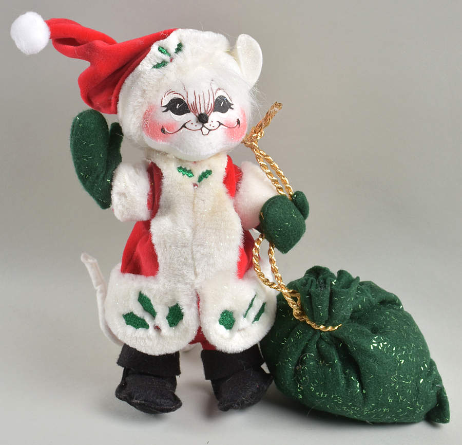 Christmas Mice Winterberry Santa Mouse - No Box by Annalee-1