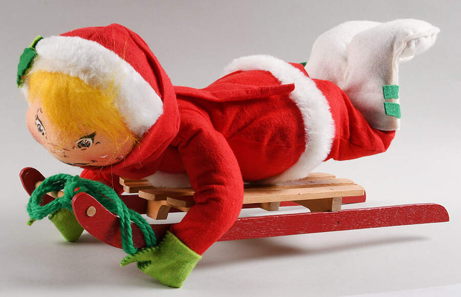 People Christmas Sledding Girl - No Box by Annalee-1