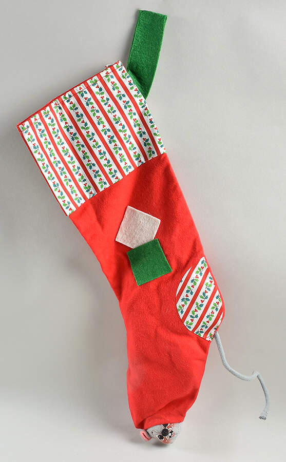 Christmas Mice Christmas Stocking With Mouse - No Box by Annalee-1