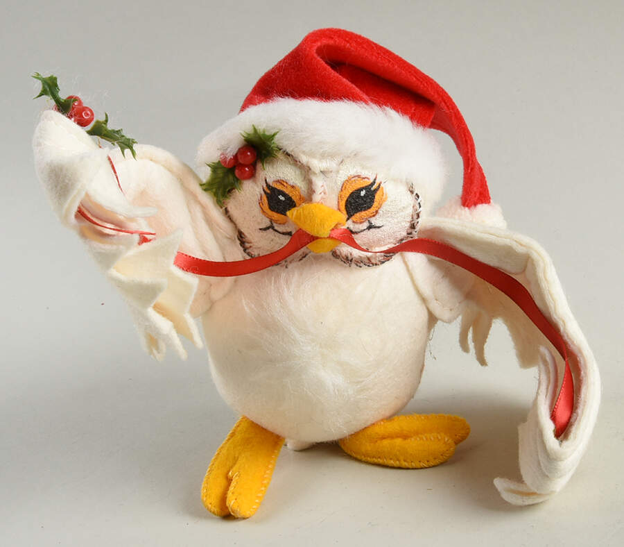 Annalee Christmas Doll Snowy Owl With Santa Hat - Nb713, No Box by Annalee-1