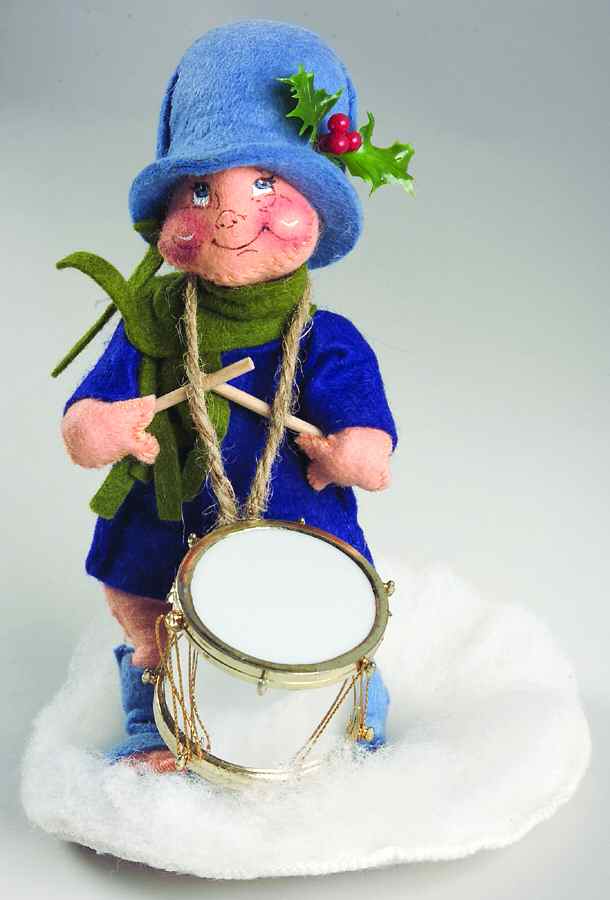 People Christmas Blue Drummer Boy - White Drum - No Box by Annalee-1