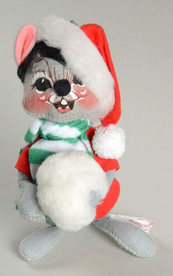 Christmas Mice Mouse With Snowball - No Box by Annalee-1