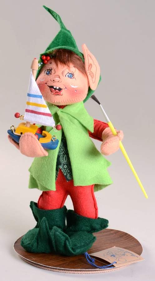 Annalee Christmas Doll Santa's Helper Painting Boat - No Box by Annalee-1