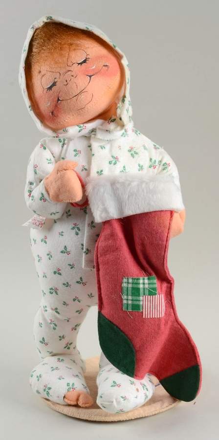 People Christmas Pj Kid Hanging Stocking - No Box by Annalee-1