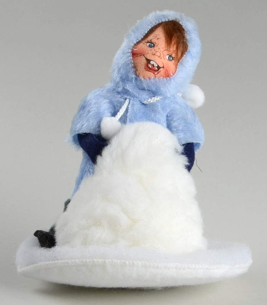People Christmas Boy Building Snowman - No Box by Annalee-1