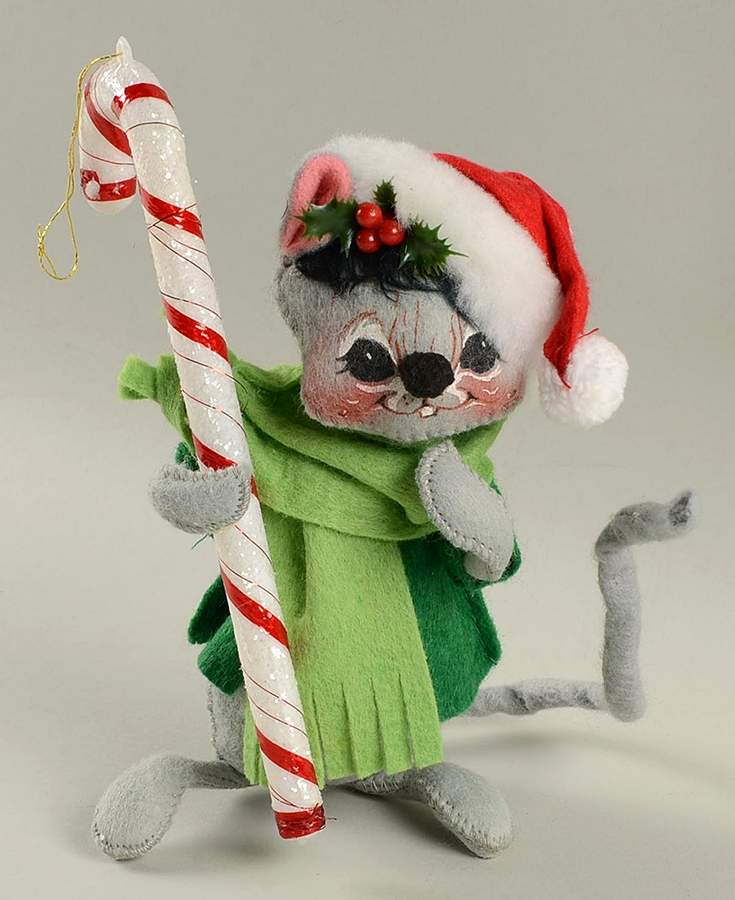 Christmas Mice Mouse With Candy Cane-Red - No Box by Annalee-1