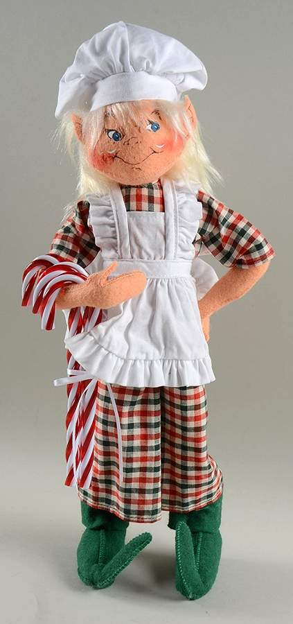 Annalee Christmas Doll Elf Girl Making Candy Canes - No Box by Annalee-1