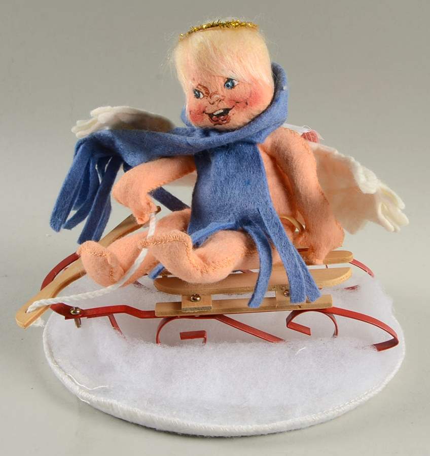 Annalee Christmas Doll Angel With Sled On Cloud - No Box by Annalee-1