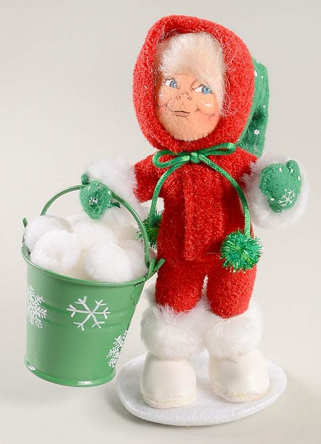 People Christmas Snowball Kid In Red With Bucket - No Box by Annalee-1