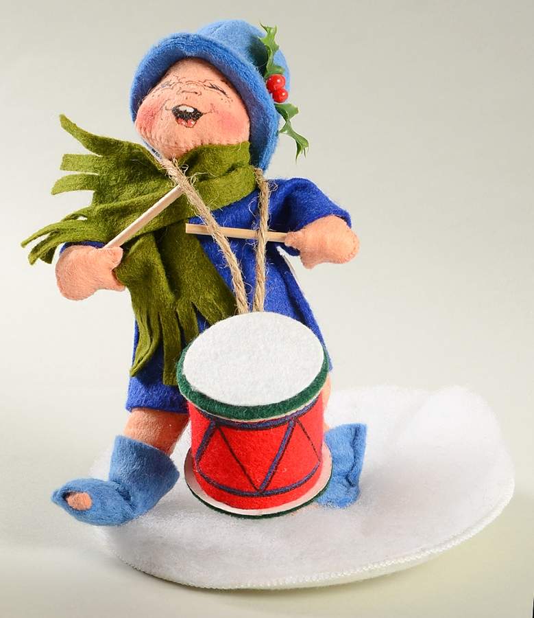 People Christmas Blue Drummer Boy - Red Drum - No Box by Annalee-1