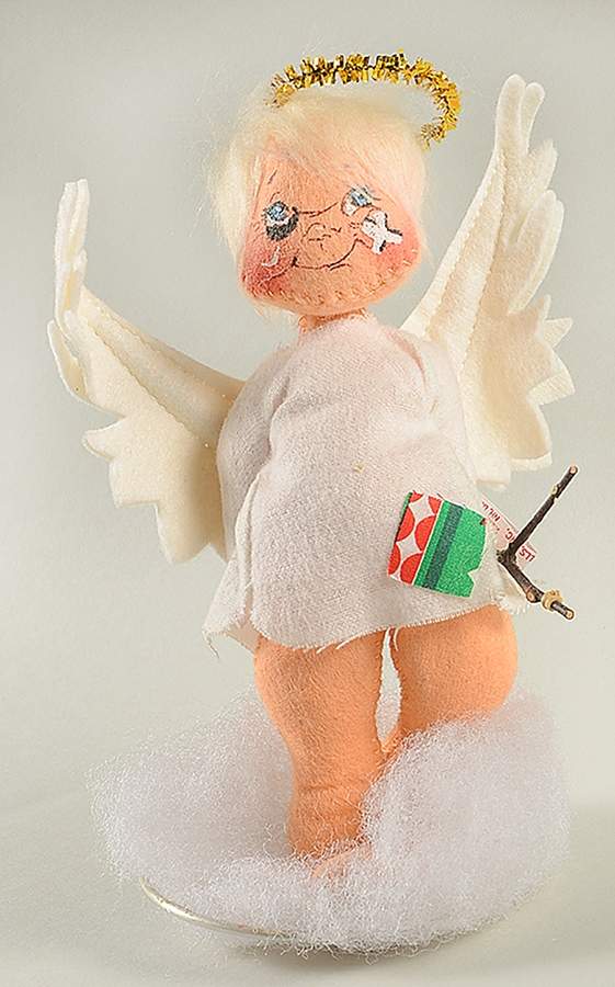 Annalee Christmas Doll Naughty Angel With Black Eye-White Gown - No Box 420 by Annalee-1