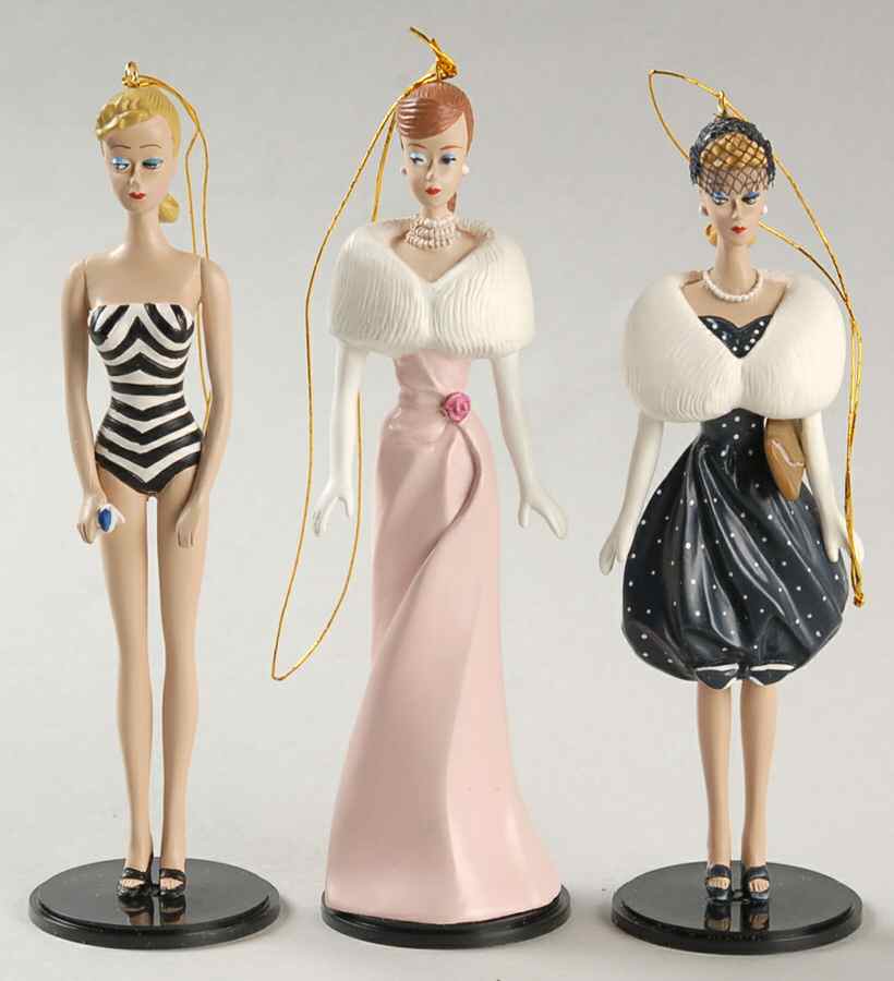 Classic Barbie Ornaments Classic Barbie-Set Of 3 - Boxed by Ashton Drake-1
