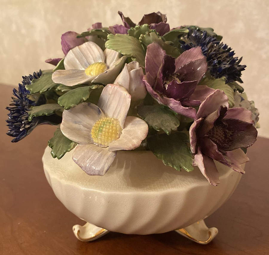 Floral Giftware Fluted Pot Floral - No Box by Adderley-1