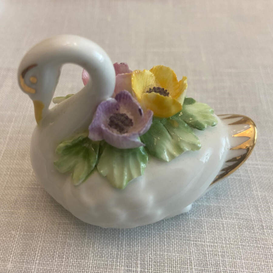 Floral Giftware Swan Pot Floral - No Box 42 by Adderley-1