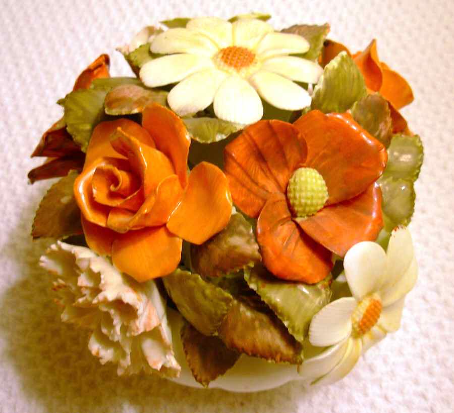 Floral Giftware Orange Rose - Flower Pot - No Box by Adderley-1
