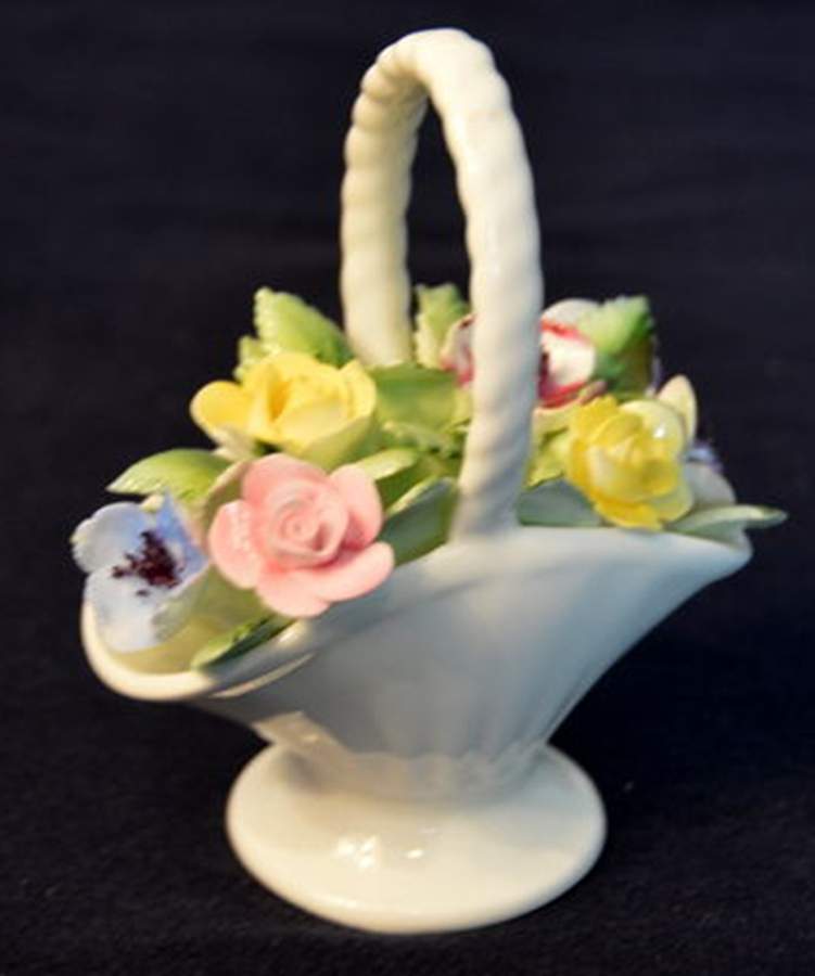 Floral Giftware Pink Yellow Blue Flower Basket - No Box by Adderley-1