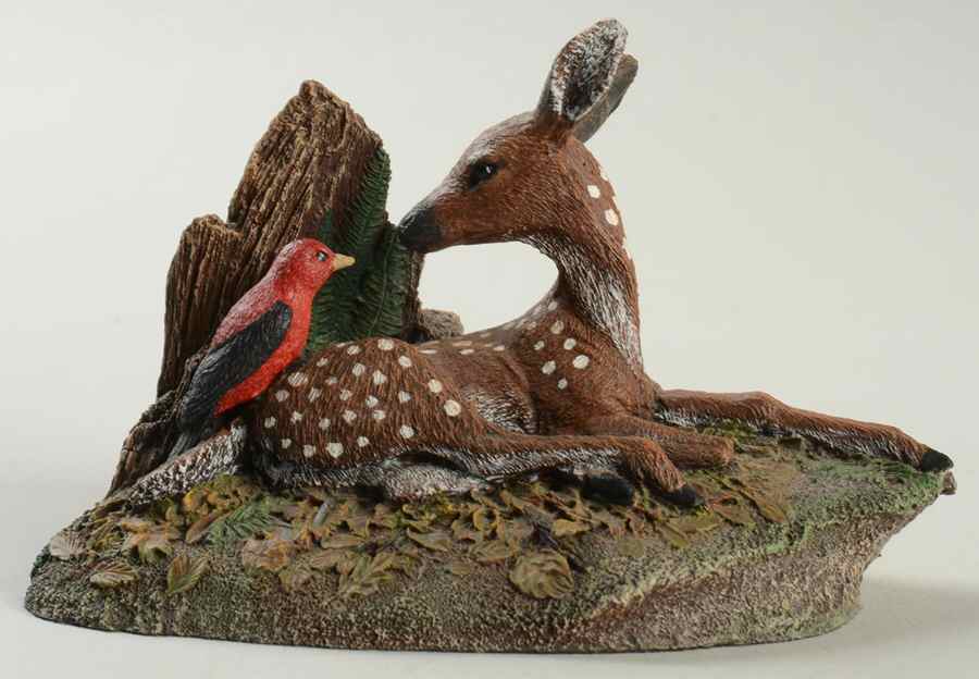 Woodland Seasons Fawn & Scarlet Tanager - No Box by Aus-Ben Studios-1