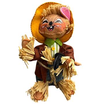 Thanksgiving Mice Scarecrow Mouse Holding Crow - No Box by Annalee-1