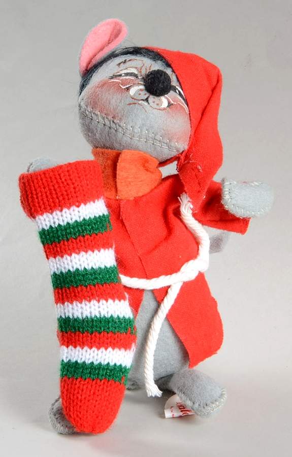 Christmas Mice Mouse With Stocking - No Box by Annalee-1