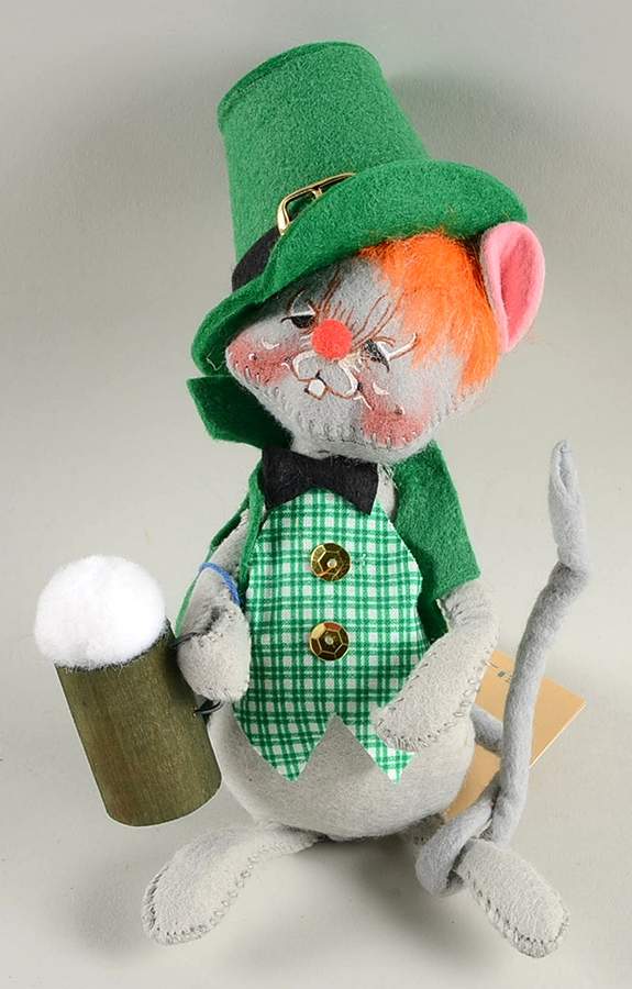 St Patrick's Day Mice St Patricks Day Mouse Beer Mug - No Box by Annalee-1