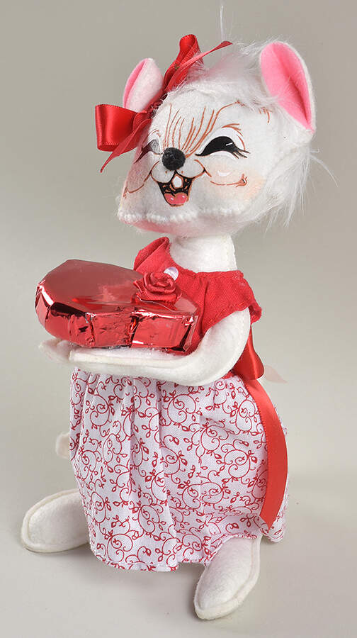 Valentine's Day Mice Candy Box Girl Mouse - No Box by Annalee-1