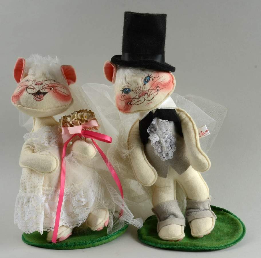 Annalee Dolls 1987 Bride & Groom Cats  - No Box by Annalee-1