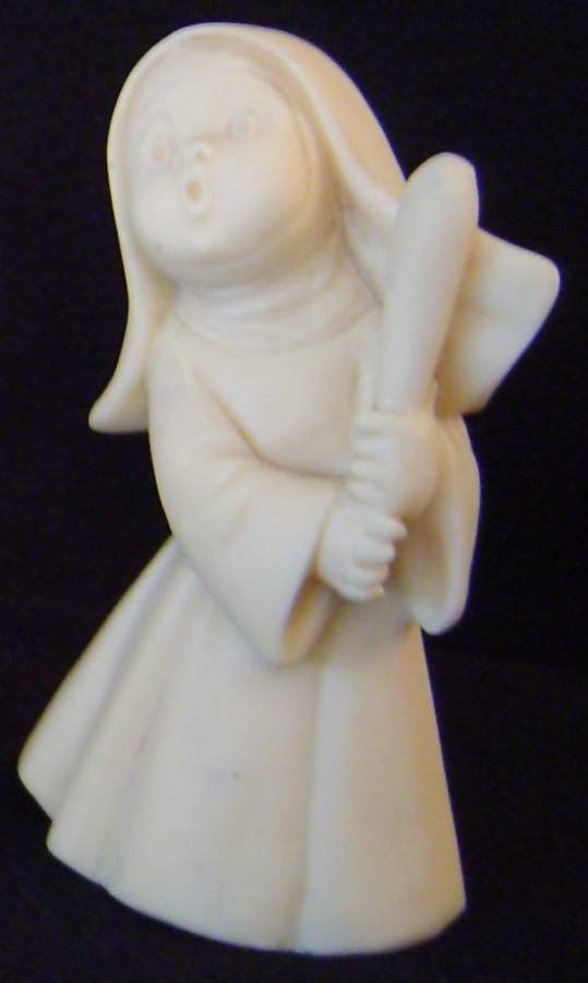 Religious Figurines Nun-Baseball Bat - No Box by A Santini Sculpture-1