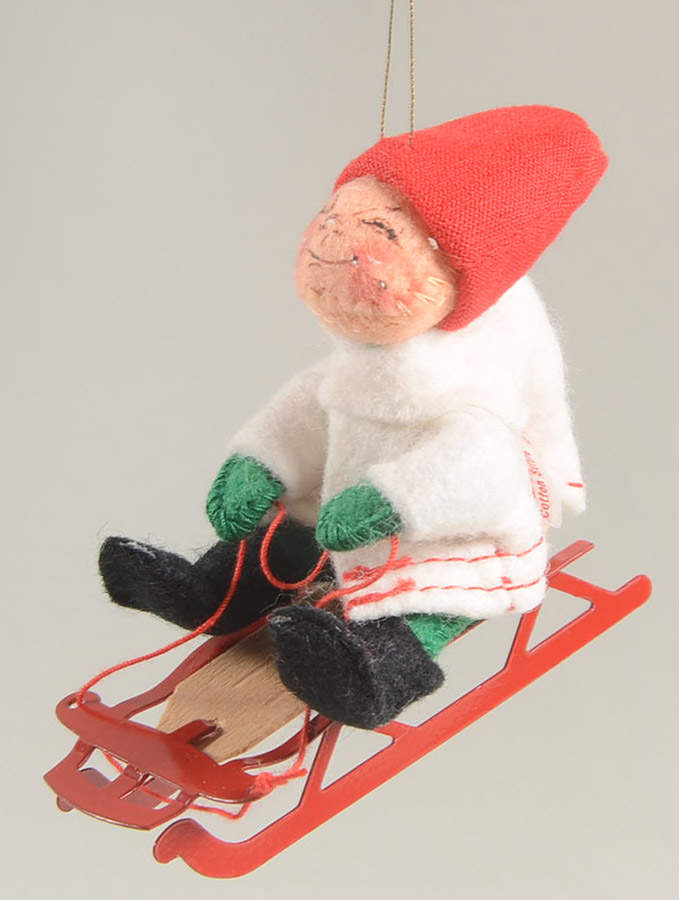 Annalee Christmas Ornaments Kid On Sled  - No Box by Annalee-1