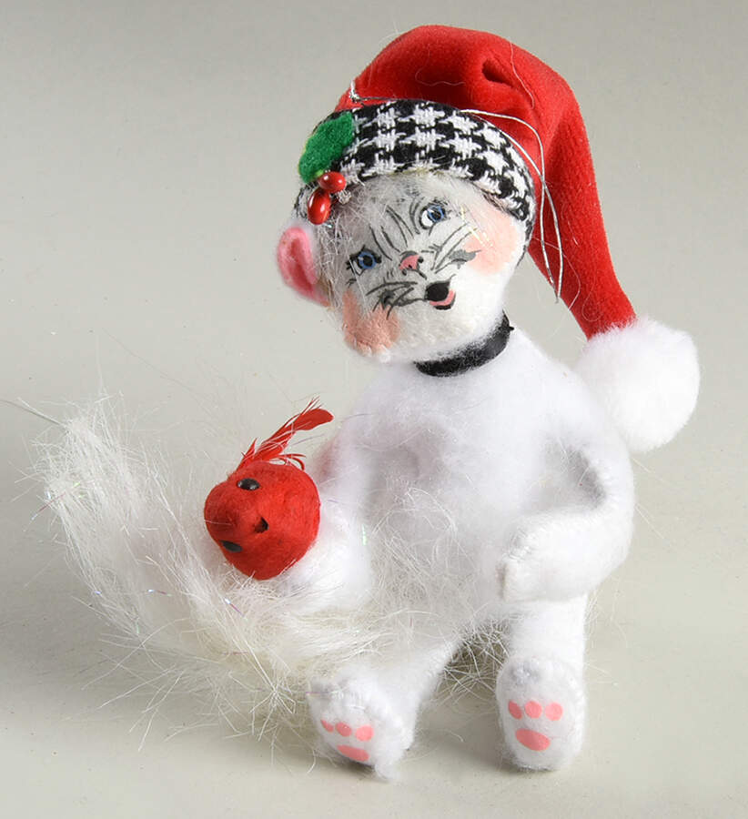 Annalee Christmas Ornaments Kitty Holding Cardinal - No Box by Annalee-1