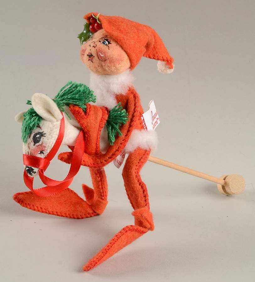 Annalee Christmas Ornaments Red Elf With Stick Horse - No Box by Annalee-1