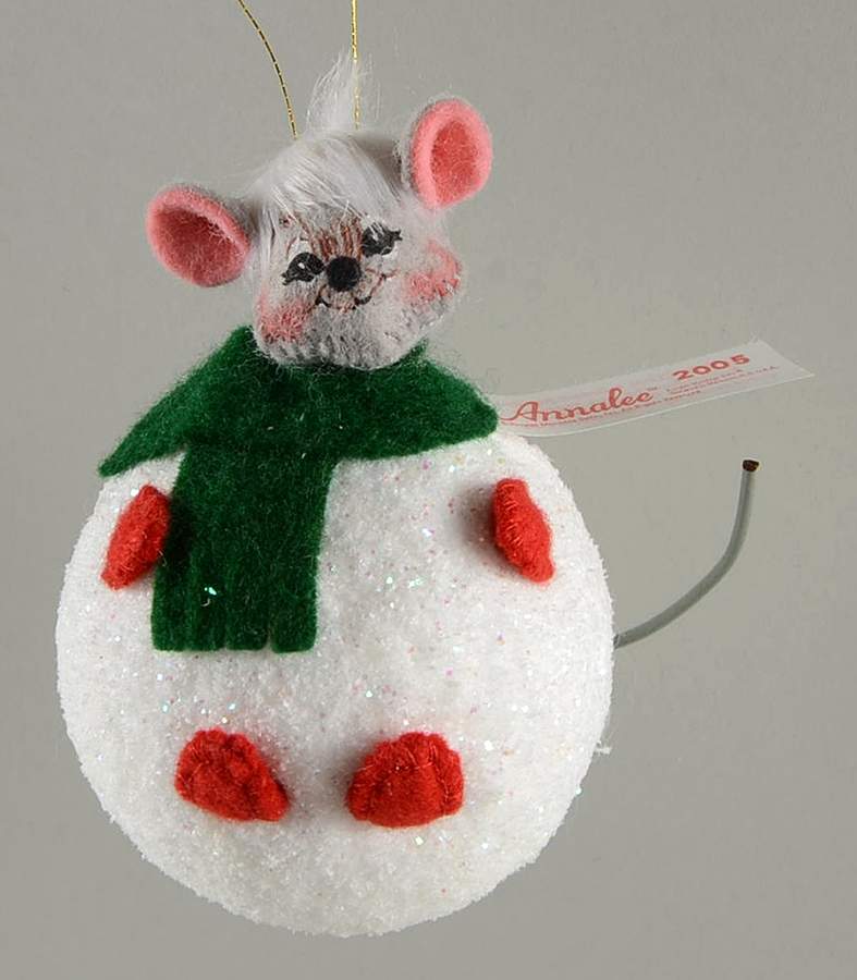 Annalee Christmas Ornaments Snowball Mouse - No Box by Annalee-1