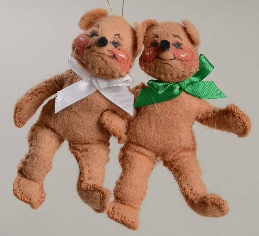 Annalee Christmas Ornaments Two Lovely Bears - No Box by Annalee-1