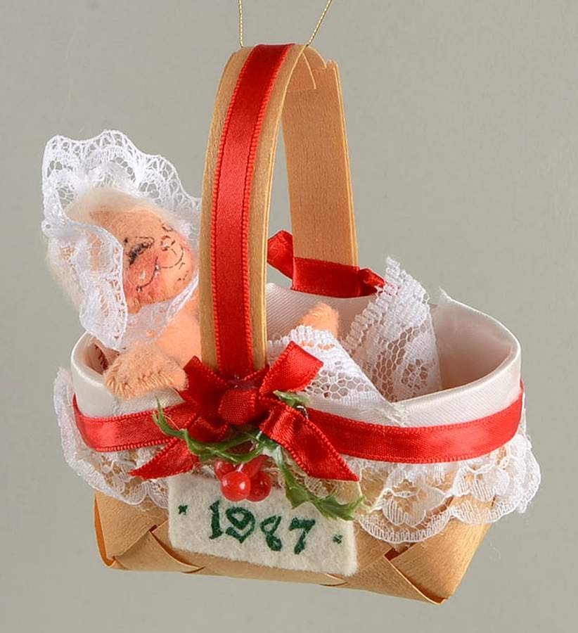 Annalee Christmas Ornaments Baby In Basket-1987 - No Box by Annalee-1