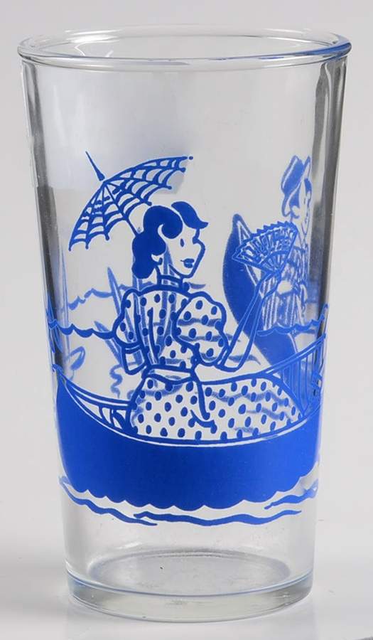 Bustlin' Betsy Couple In A Canoe - Blue - No Box by Hazel-Atlas-1