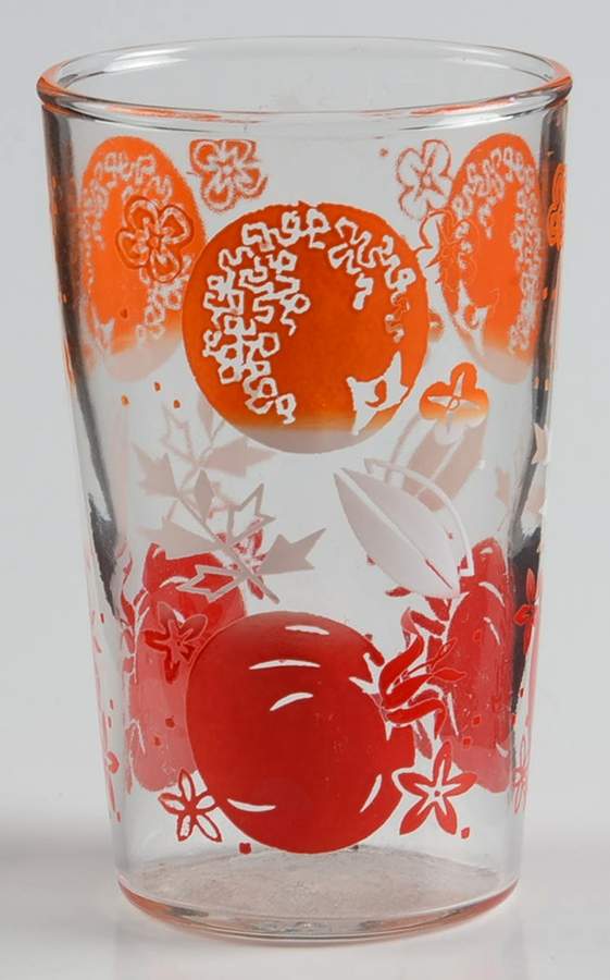 Swanky Swigs Glassware Red & Orange Fruit & Floral - No Box by Hazel-Atlas-1