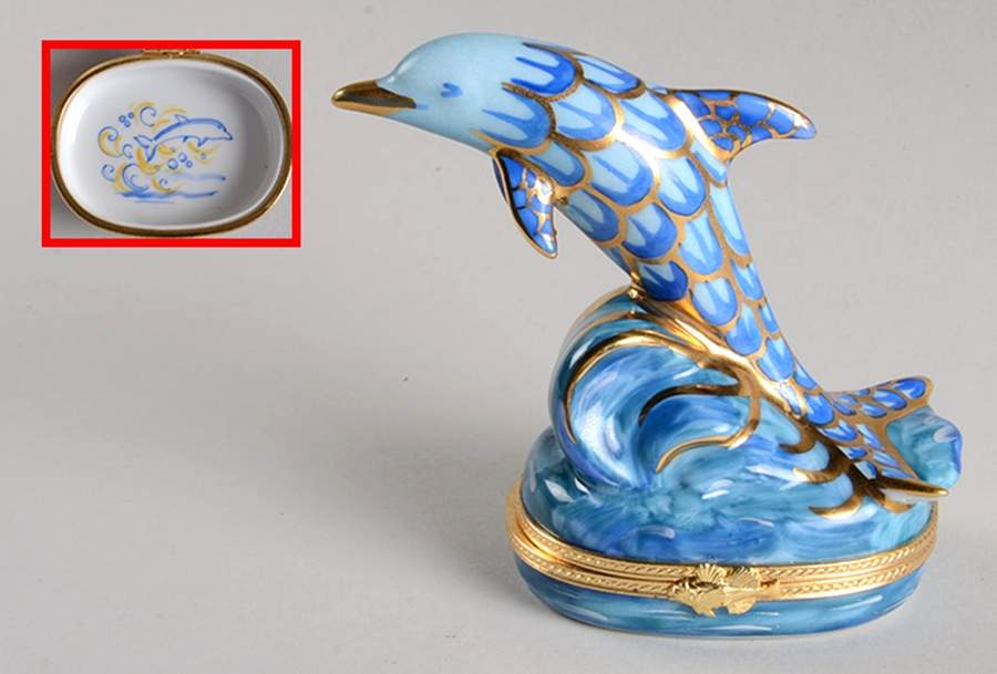 Limoges Boxes Dolphin Box - No Box by Atelier de Limoges-1